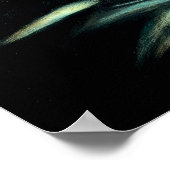 Pastel Tekening Blauwgroen Eend op Water Poster (Hoek)