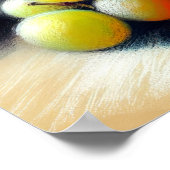 Pastel tekening bos van groene druiven Stilleven Poster (Hoek)