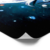 Pastel tekening Chinese blauwe vis Poster (Hoek)