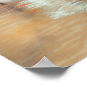 Pastel tekening Chinese rood-gekroonde kranen voed Poster (Hoek)