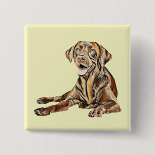 Pastel Tekening Chocolade Lab Pin Button