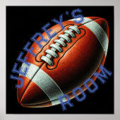 Pastel Tekening Football Personaliseer Naam Poster (Voorkant)