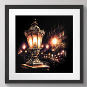 Pastel Tekening Franse Straat Lamp Poster