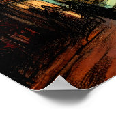 Pastel Tekening Futuristische Comic Style City Poster (Hoek)