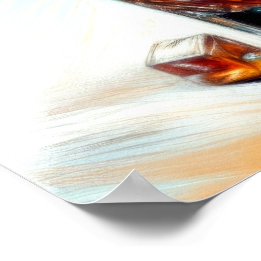 Pastel Tekening Glas van Liquor Crystal Decanter Poster (Hoek)