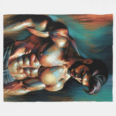Pastel tekening Handsome Shirtless Man Fleece Deken (Voorkant (Horizontaal))