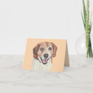 Pastel Tekening Happy Beagle Wenskaart Kaart
