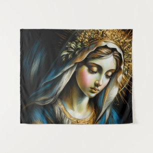 Pastel tekening Heilige Maagd Moeder Wandkleed