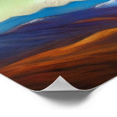 Pastel Tekening Hete Luchtballonnen Over Landschap Poster (Hoek)