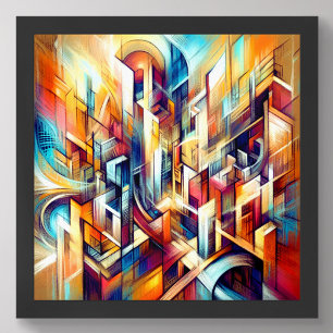 Pastel tekening ingewikkeld abstract ontwerp poster