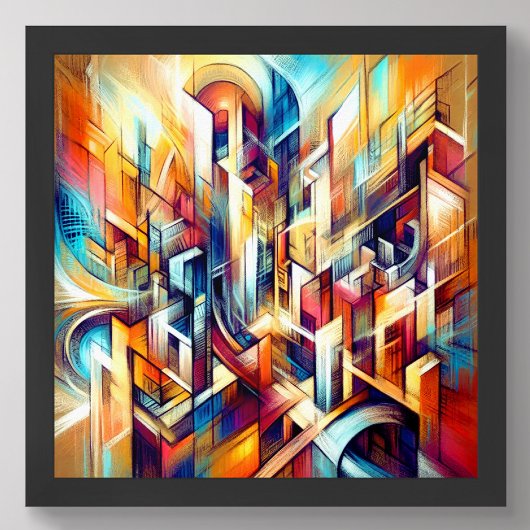 Pastel tekening ingewikkeld abstract ontwerp poster