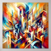 Pastel tekening ingewikkeld abstract ontwerp poster (Voorkant)