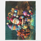 Pastel Tekening Kerst Speelgoed Fleece Deken (Voorkant)