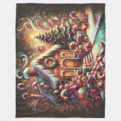Pastel Tekening Kerstmis Vakantie Gingerbread Hous Fleece Deken (Voorkant)