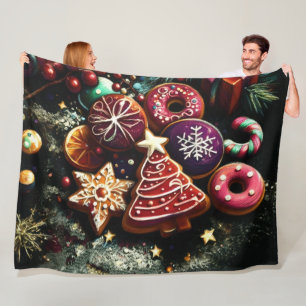 Pastel Tekening Kersttraktaties Fleece Deken