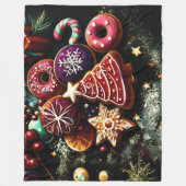 Pastel Tekening Kersttraktaties Fleece Deken (Voorkant)