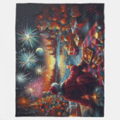 Pastel Tekening Kerstvakantie Kerstman Fleece Deken (Voorkant)