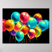 Pastel Tekening Kleurrijk Vrolijk Boeket van Ballo Poster (Voorkant)