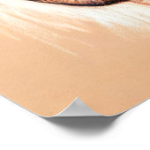 Pastel tekening Knappe Man Blauwe Ogen Poster (Hoek)