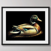 Pastel tekening Mallard Duck Decoy Poster