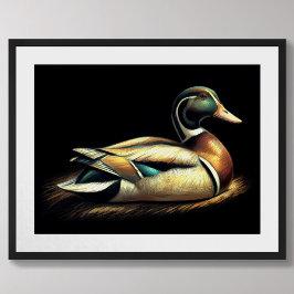 Pastel tekening Mallard Duck Decoy Poster