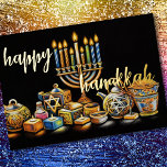 Pastel tekening Menorah Chanoeka kaarsen Folie Feestdagenkaart<br><div class="desc">Pastel Tekening Menorah Chanoeka Kaarsen Vakantie thema items ontworpen door Umua. Gedrukt en verzonden door Zazzle of hun partners.</div>