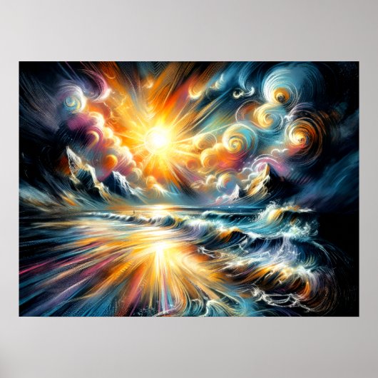 Pastel Tekening Mysterieuze Kosmos Poster (Voorkant)