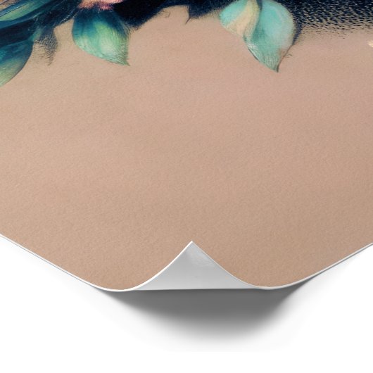 Pastel Tekening Pioen Boeket Roze Poster (Hoek)