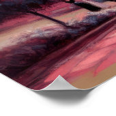 Pastel Tekening Roze Fantasie Herenhuis Dream Hous Poster (Hoek)