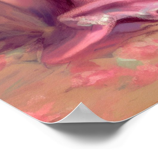 Pastel Tekening Roze Stof en Rozen Poster (Hoek)