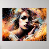 Pastel tekening schets van een meisje poster (Voorkant)