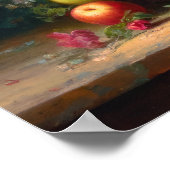 Pastel tekening Stilleven Vaas van bloemen op tafe Poster (Hoek)