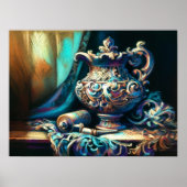 Pastel tekening Stilleven Vessel Stof Poster (Voorkant)