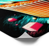 Pastel Tekening Tri Kleur Frosting Cupcake Poster (Hoek)