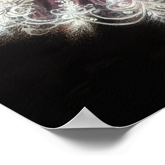 Pastel Tekening Trouwjurk op Jurk Vorm Poster (Hoek)