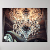 Pastel Tekening van Architectuur  Kroonluchter Poster (Voorkant)