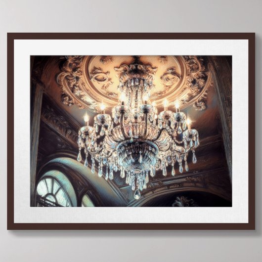 Pastel Tekening van Architectuur  Kroonluchter Poster