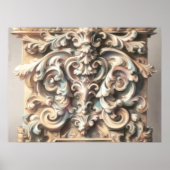 Pastel Tekening van Architectuur  Steen Gesneden Poster (Voorkant)