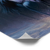 Pastel tekening van Chinese rood-gekroonde kranen  Poster (Hoek)