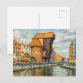 Pastel tekening van Danzig historische kraanpoort Feestdagenkaart (Voorkant / Achterkant)