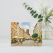 Pastel tekening van Danzig Mariacka Street in de z Feestdagenkaart (Staand voorkant)