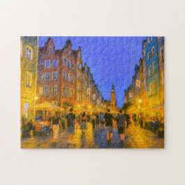 Pastel tekening van Danzig stadspoort uitzicht naa Legpuzzel