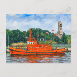 Pastel tekening van Danzig's Westerplatte oorlogsg Feestdagenkaart