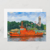 Pastel tekening van Danzig's Westerplatte oorlogsg Feestdagenkaart (Voorkant / Achterkant)