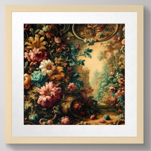 Pastel Tekening van een Antiek Tapestry Doek Poster