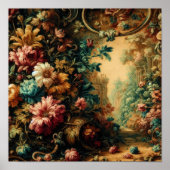 Pastel Tekening van een Antiek Tapestry Doek Poster (Voorkant)