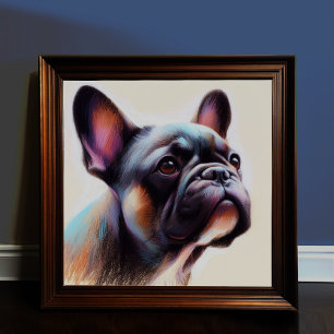 Pastel Tekening van een Franse Bulldog II Poster