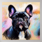 Pastel Tekening van een Franse Bulldog IV Poster (Voorkant)