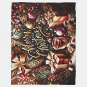 Pastel Tekening van een Kerst Whimsical Fleece Deken (Voorkant)