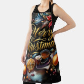 Pastel Tekening van een Kerst Whimsical Schort (Insitu)